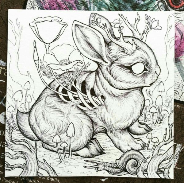 Тату заяц эскиз