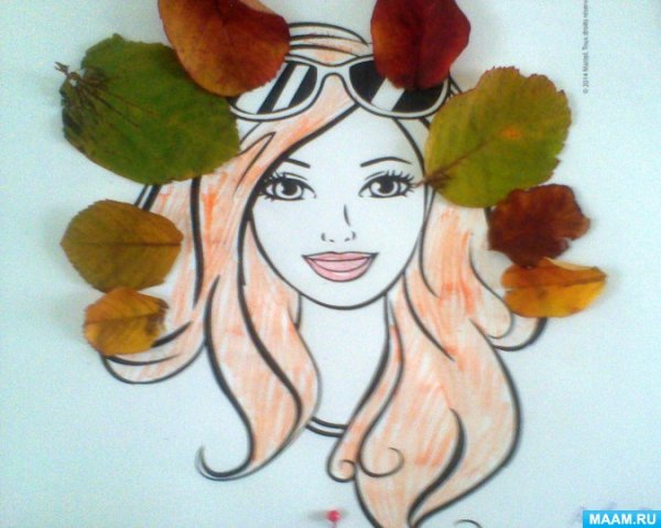 Лицо девушки для осенней аппликации