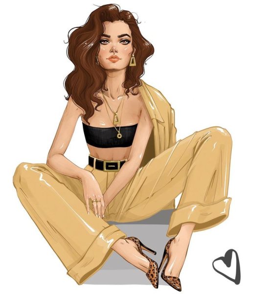 Девочка сидит рисунок