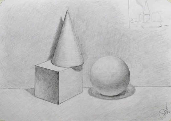 Натюрморт из 3 геометрических фигур