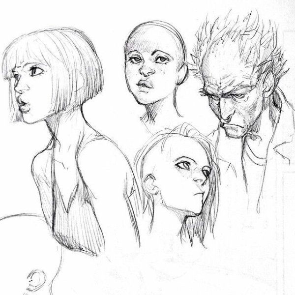 Референсы набросков лица