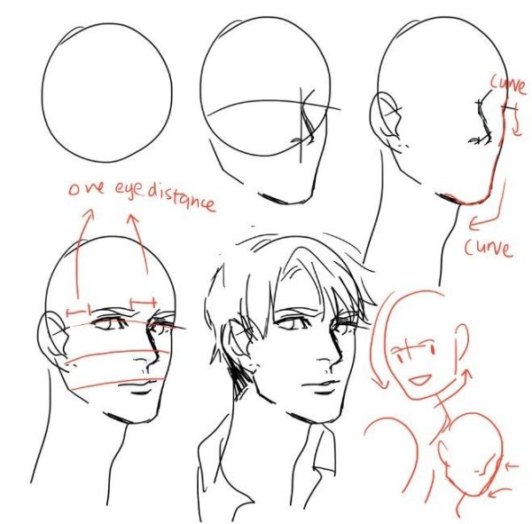 Аниме лицо парня референс