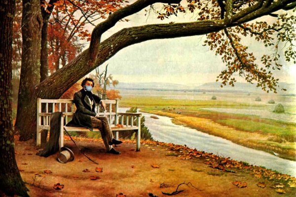 Пушкин в осеннем лесу