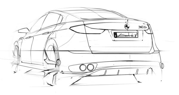 Машина сзади рисунок карандашом