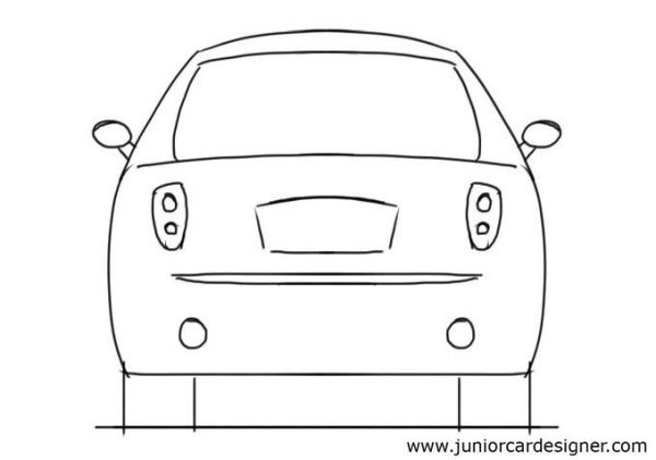 Как нарисовать машину вид сзади