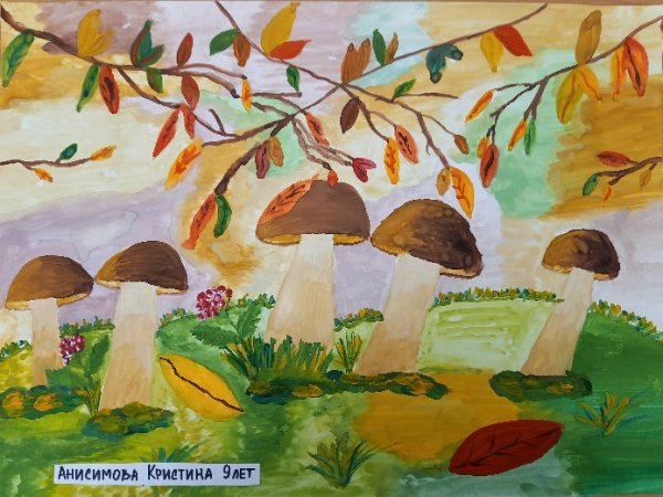 Лесная Полянка с грибами