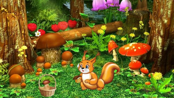 Грибная Поляна мультяшная