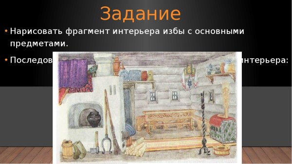 Русская изба внутри убранство