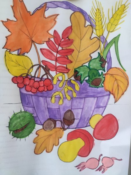 Рисование корзина осенняя