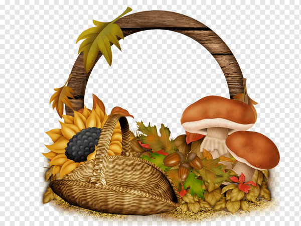 Корзинка с грибами рисунок