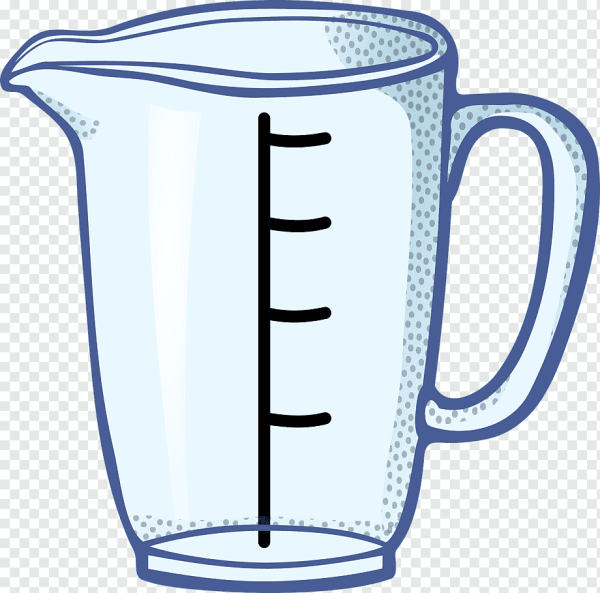 Мерный стакан для воды на прозрачном фоне