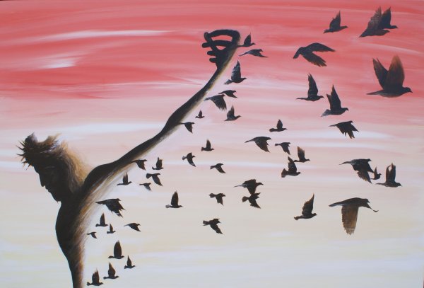 Арт птица летающая