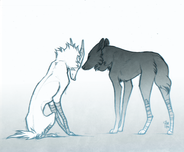 Скетчи Волков аниме