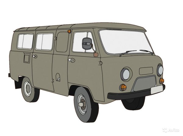 УАЗ Буханка рисунок спереди