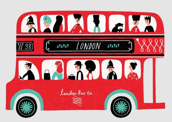 Лондон автобус мультяшный