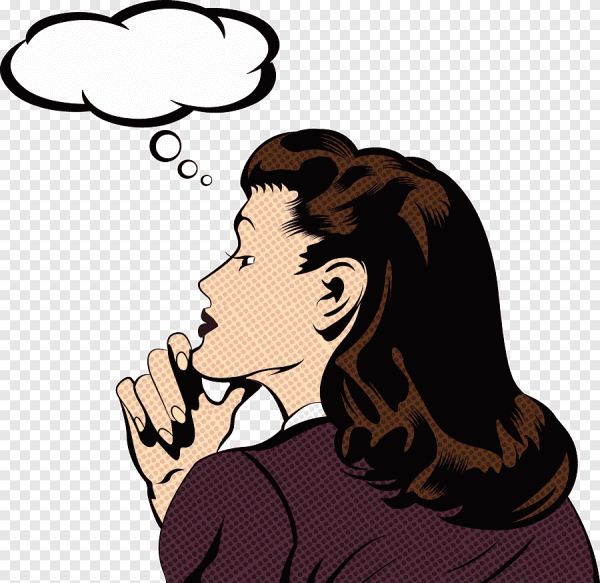 Девочка думает