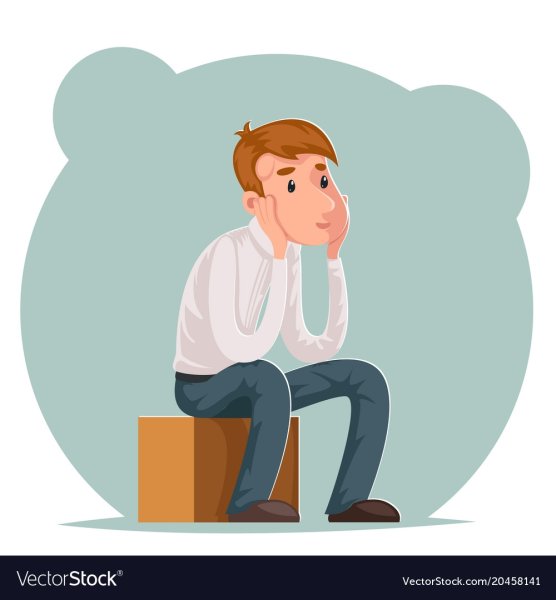 Задумчивый человек Графика