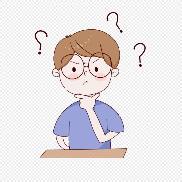 Задумчивый мультяшный человечек