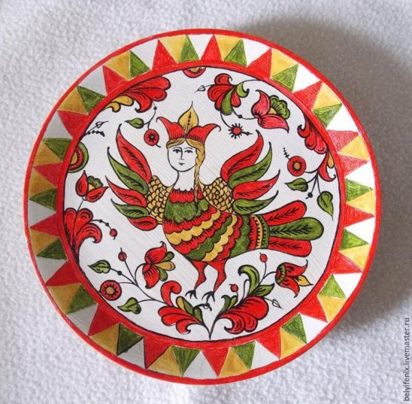 Пермогорская роспись птица Сирин