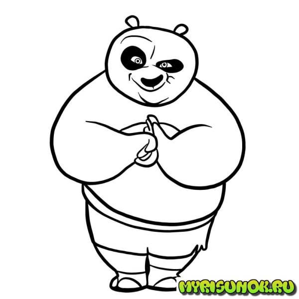 Кунфу Панда рисунки для срисовки
