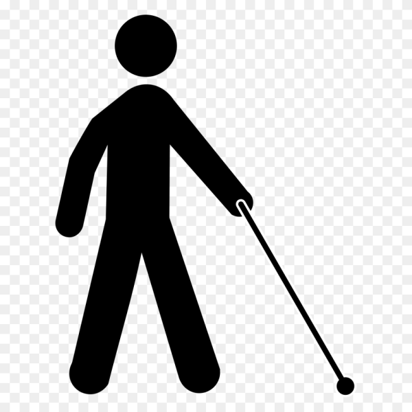 Пиктограмма инвалид с палочкой