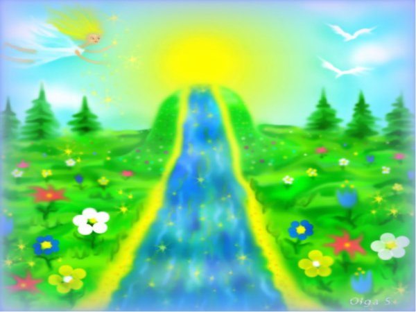 Волшебная Полянка с радугой
