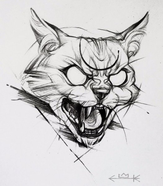 Тату кошка эскизы