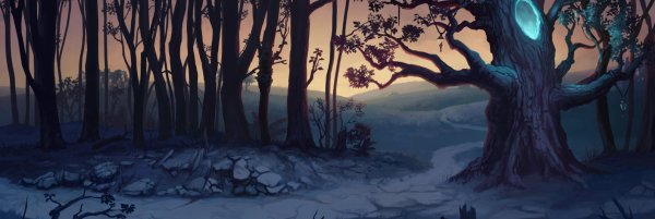 Темный лес нарисованный