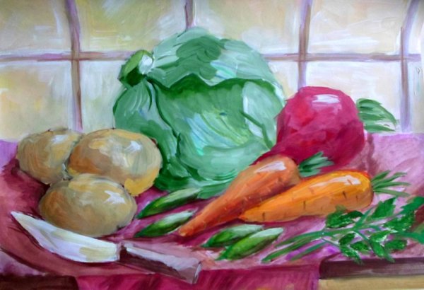 Натюрморт из овощей для детей