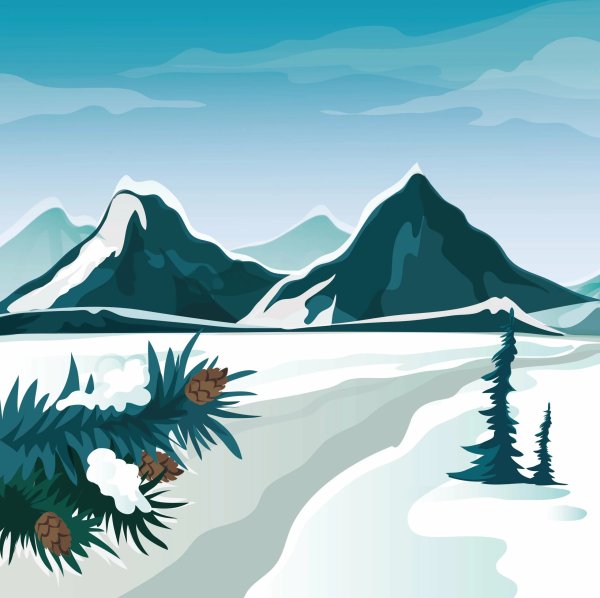 Стилизованные горы