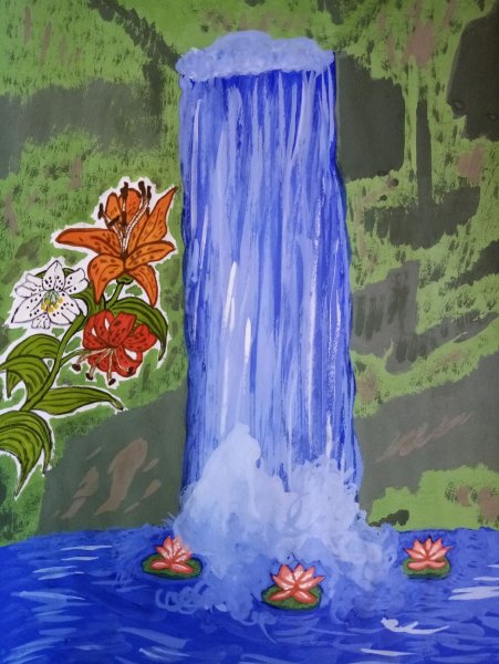 Водопад рисунок