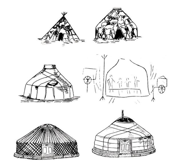 Казахская юрта на прозрачном фоне