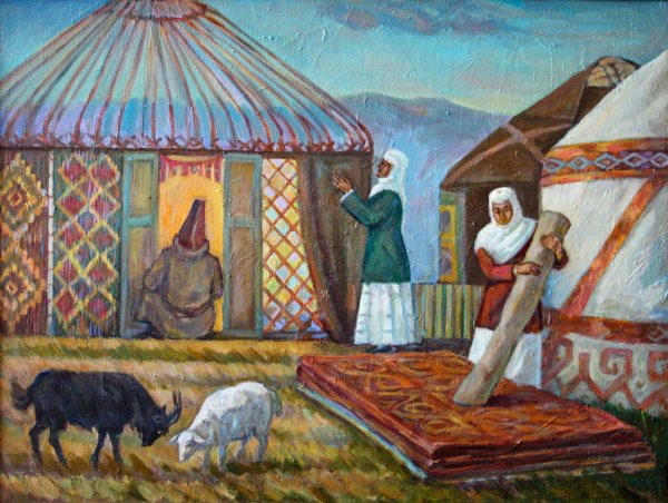 Казахский орнамент Шанырак юрта