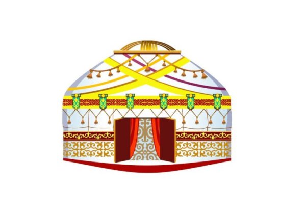 Казахстан юрта рисунок