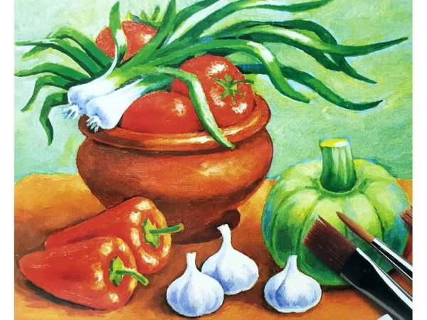 Рисование фруктов иовошей