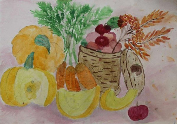 Рисование осенние дары в подготовительной группе