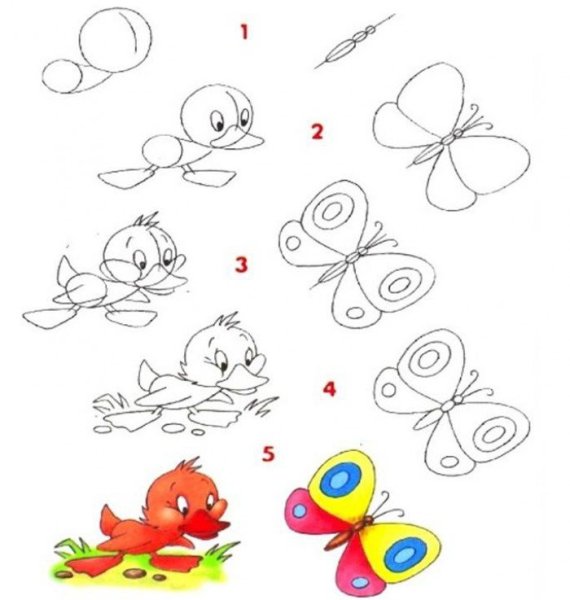 Поэтапное рисование для детей