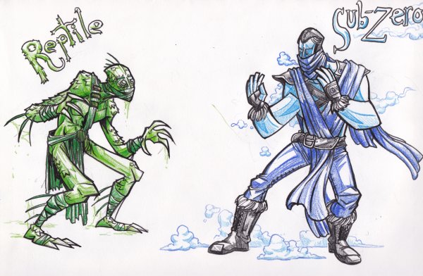 Sub Zero Mortal Kombat рисунок