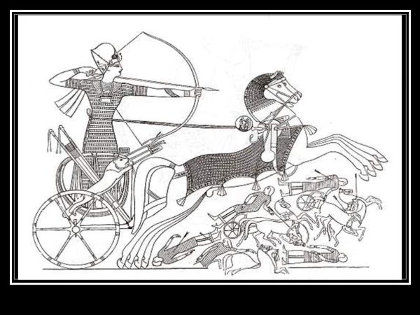 Рисунок колесницы древнего Египта