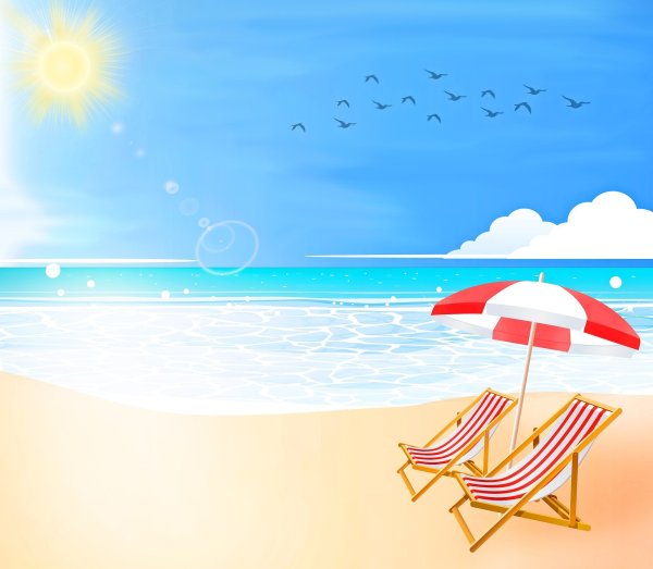 Пляж рисунок