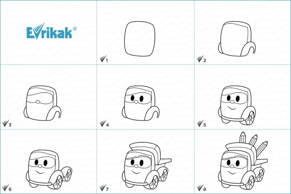 Разукрашки для детей Грузовичок Лева