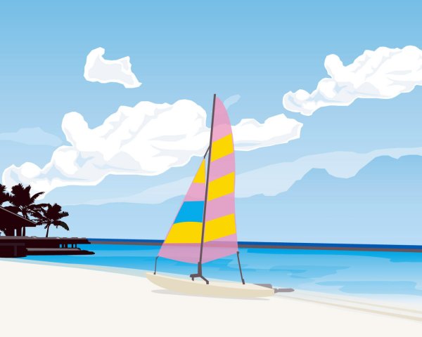 Пляж иллюстрация