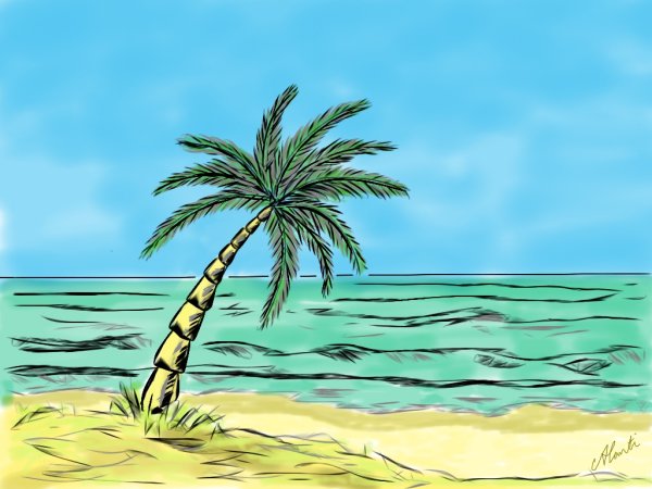 Нарисованный пляж