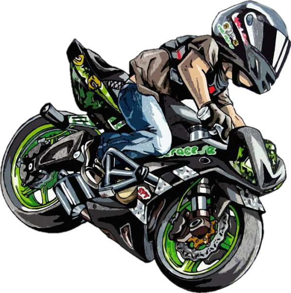 Мультяшный мотоциклист