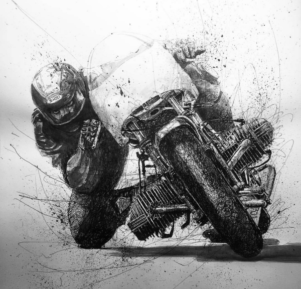 Мотоциклист эскиз