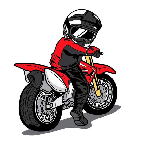 Мультяшный мотоциклист