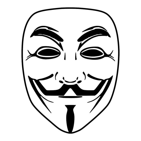 Маска Анонимуса для срисовки