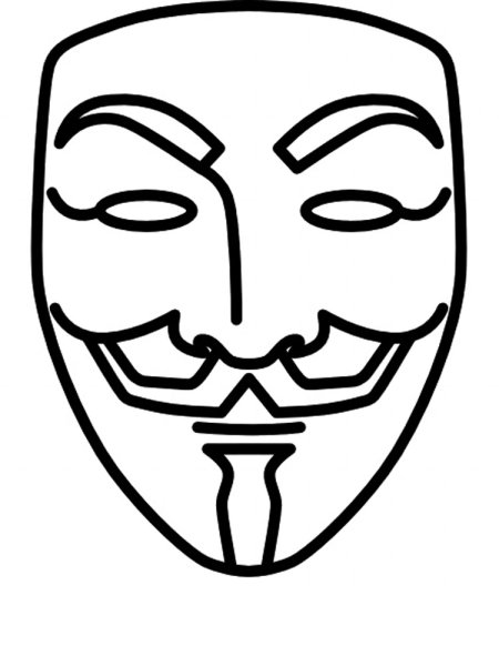 Маска Анонимуса карандашом