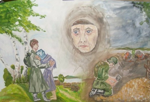 Рисунки на вовоенную тему