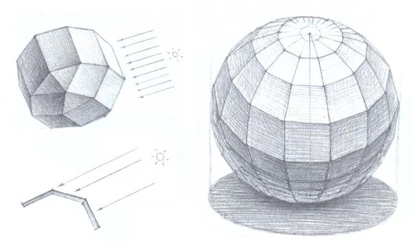 Конструктивное рисование шара